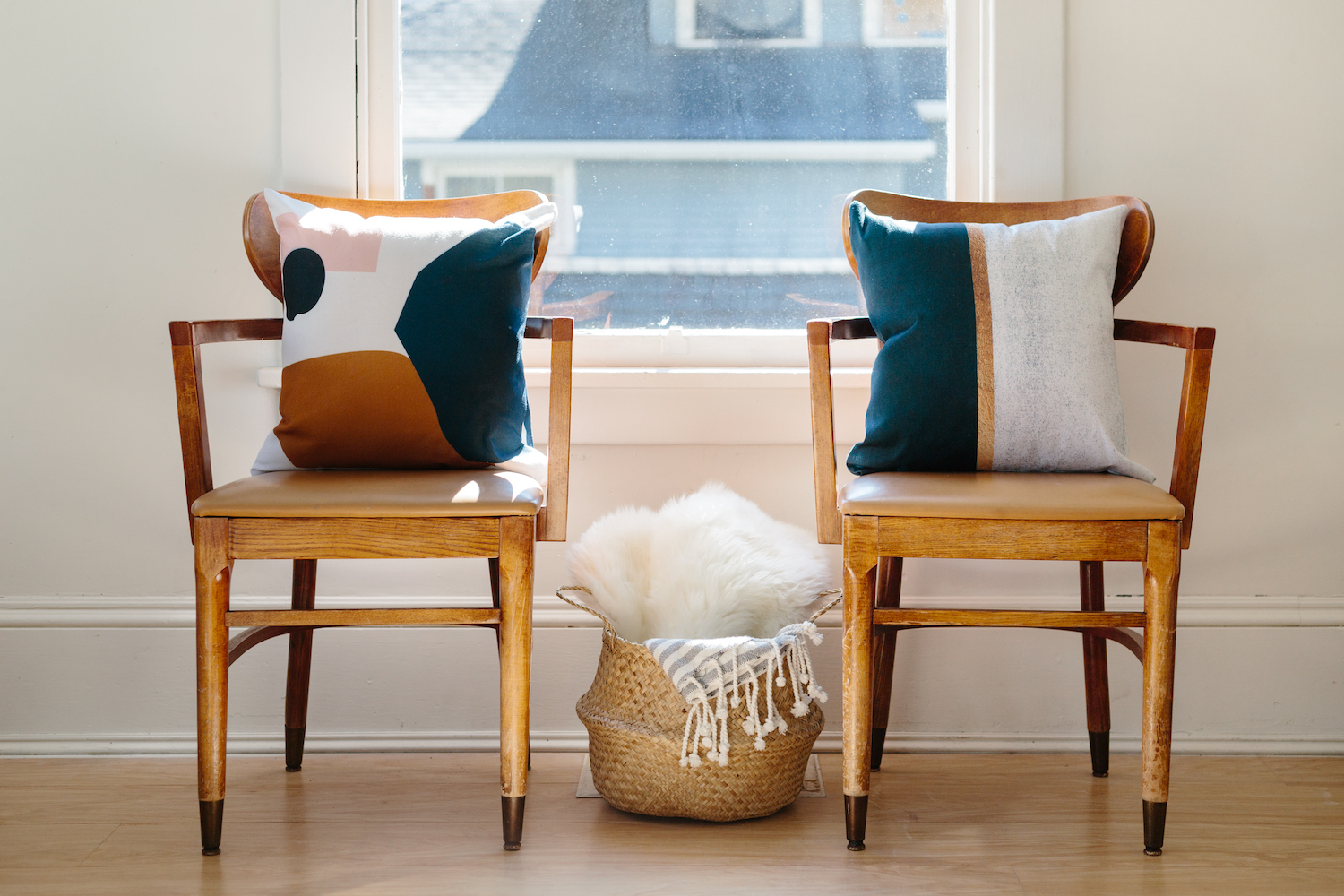 Throw pillows on discount dining room chairs