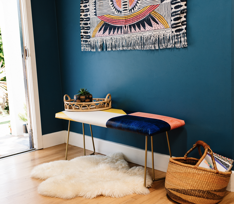 decorated living room corner