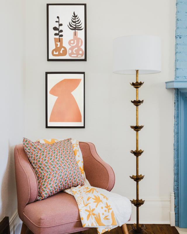 decorated living room corner