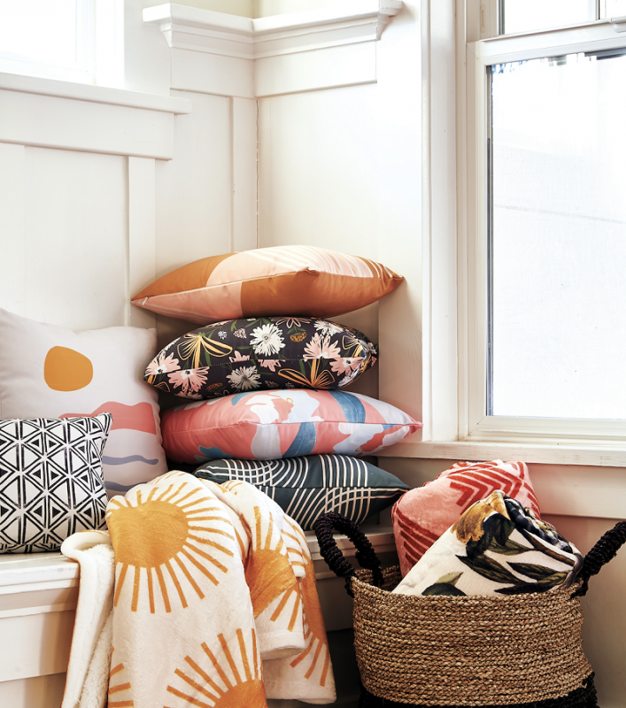 decorated living room corner