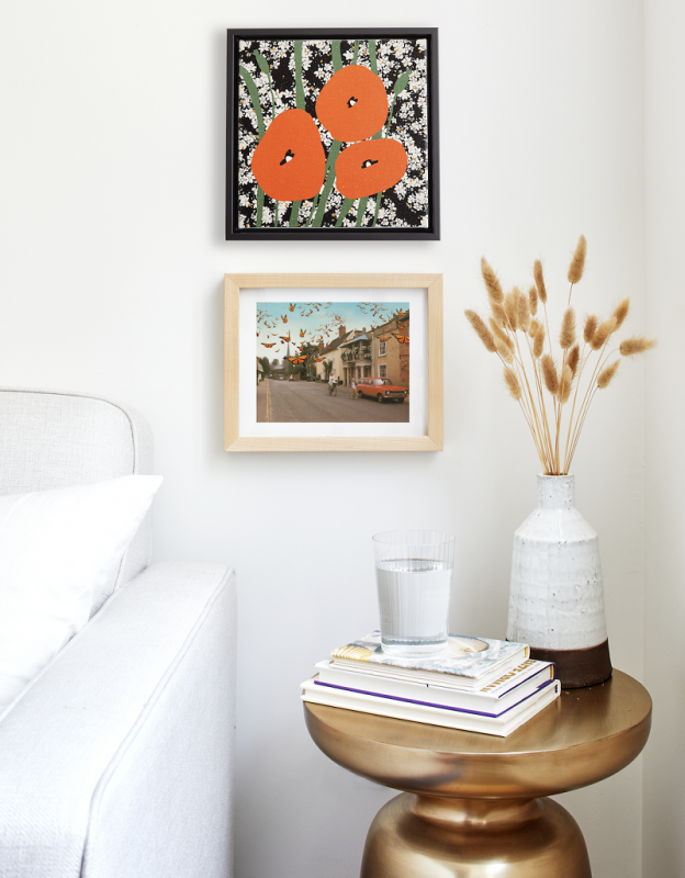 decorated living room corner