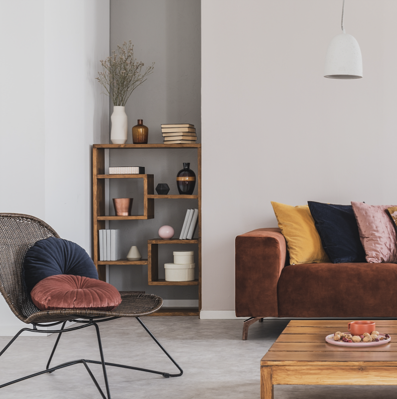 decorated living room corner