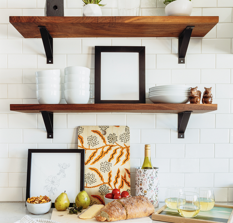 Open Shelving Instead of Cabinets