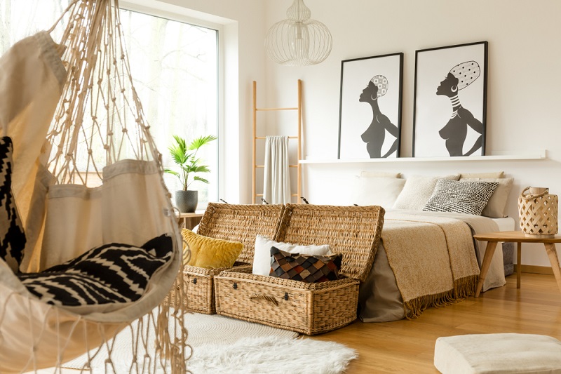 Woven Baskets in the bedroom