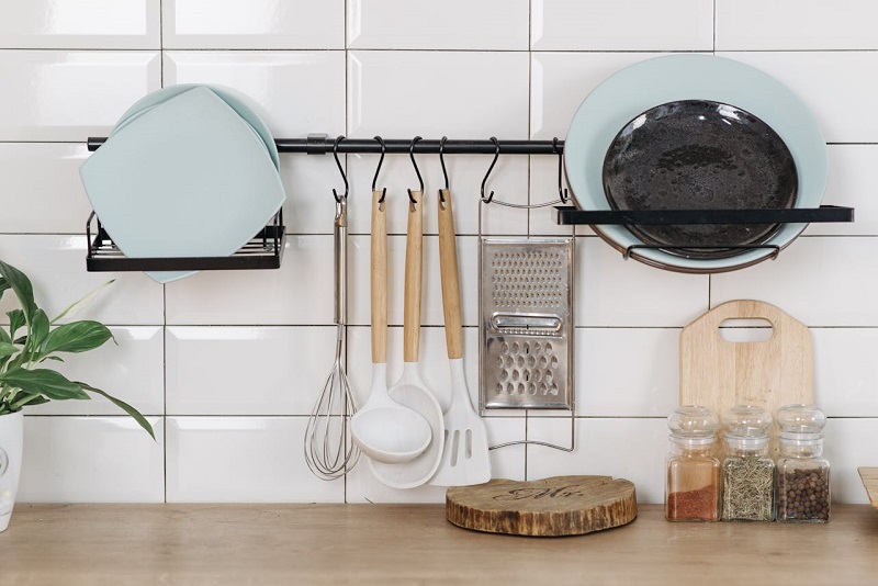 Adhesive Hooks for Hanging Utensils and Towels